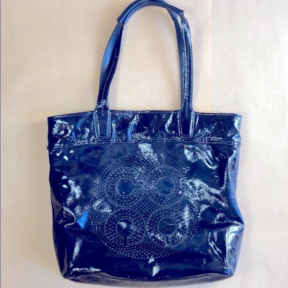Coach Glossy Dark Blue Tote